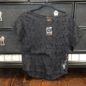 JOE FRESH LACEY SHEER TOP